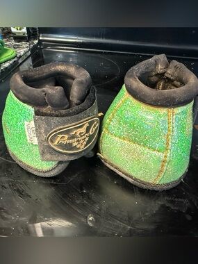 Green Glitter Bell Boots